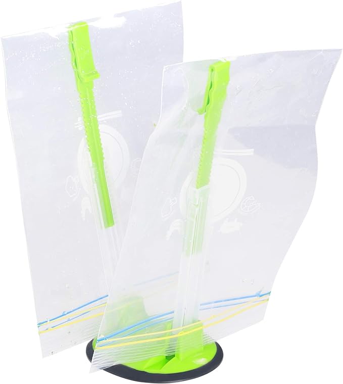 Baggy Rack-Pack of 2 Bag Holder for Plastic Bags, Plastic bag bracket, No-hands Food Storage Bag Holders