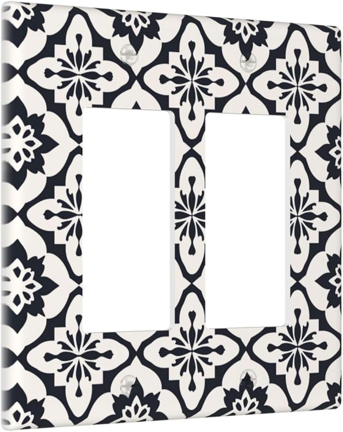 Black And White Funny Plastic Wall Plate Decorative Double Rocker Light Switch Cover For Women Girls Bedroom Kitchen Living Room