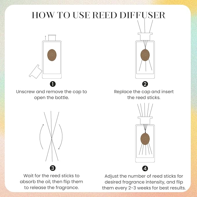 M&SENSE 10.14 oz Large Reed Diffuser | Neroli Noir Scent Oil Diffuser with Sticks | Long Lasting Non-Toxic Essential Oil |Reed Diffuser for Bathroom Shelf Decor