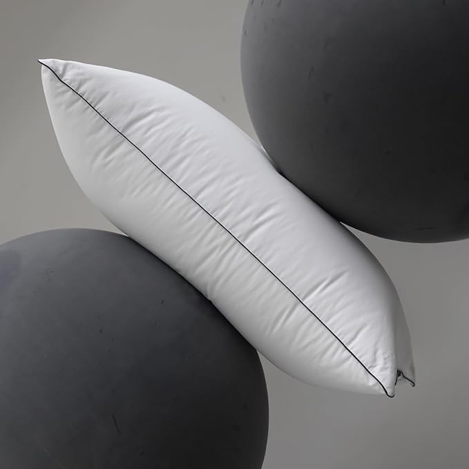 MAXICOZY Luxury Hungarian Goose Down Pillows Standard Size 1 Pack, Medium Firm Bed Pillows for Sleeping, Hotel Pillows, 750 Fill Power, 460 TC Cotton Blend Shell, 20"x26"