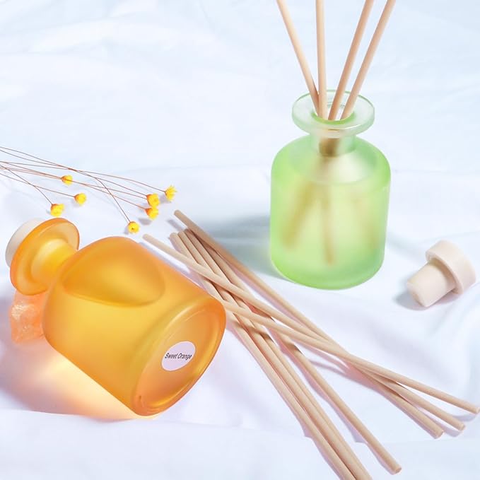 Reed Diffuser - Jasmine Lily&Citrus 3.38oz (100ml) 2 Pack Essential Oil Reed Diffuser Set with 8 Sticks, Long Lasting Fragrance for Home, Bathroom, Bedroom, Room, Decor, Gifts