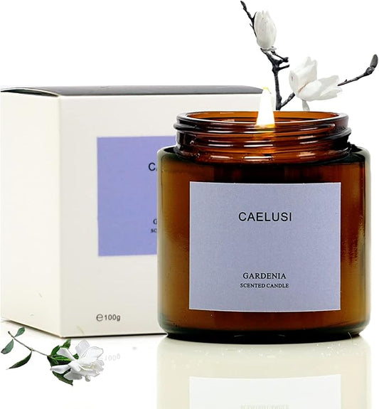 Candles for Home Scented Aromatherapy Candles Natural Soy Wax Candle Candles Gifts for Women/Men Premium Candle with Essential Oils Long Lasting Amber Jar Candles(Gardenia 1 Jar 8.5 oz)