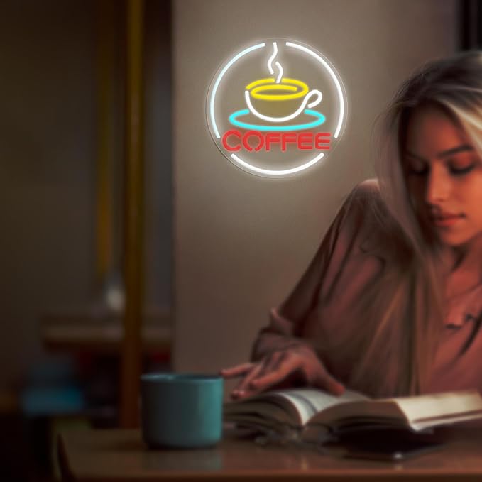 Coffee Neon Sign LED Light UP for Wall Decor Neon for Coffee Bar Station Shop LED Neon Sign Light Up for Cafe Shop Home Decor