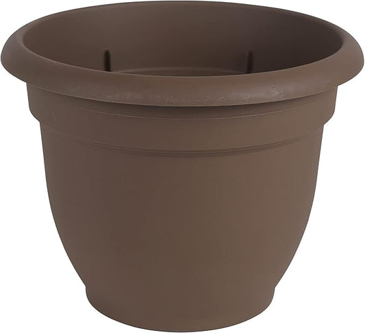 Bloem Ariana Self Watering Planter: 16" - Chocolate - Durable Resin Pot, for Indoor and Outdoor Use, Self Watering Disk Included, Gardening, 6 Gallon Capacity