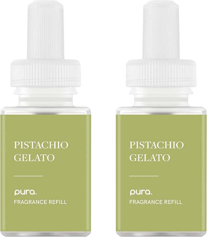 Pura - Smart Home Fragrance Diffuser Refill - Home Scent - up to 120-Hours of Fragrance per Vial - Clean & Safe Diffuser - 2 Pack - Pistachio Gelato