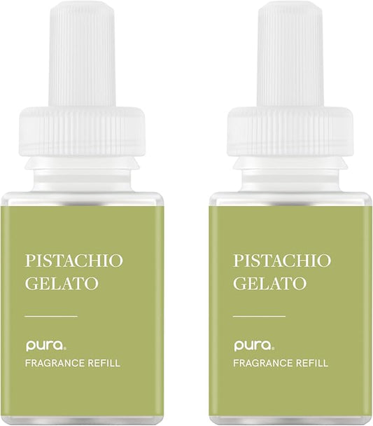 Pura - Smart Home Fragrance Diffuser Refill - Home Scent - up to 120-Hours of Fragrance per Vial - Clean & Safe Diffuser - 2 Pack - Pistachio Gelato