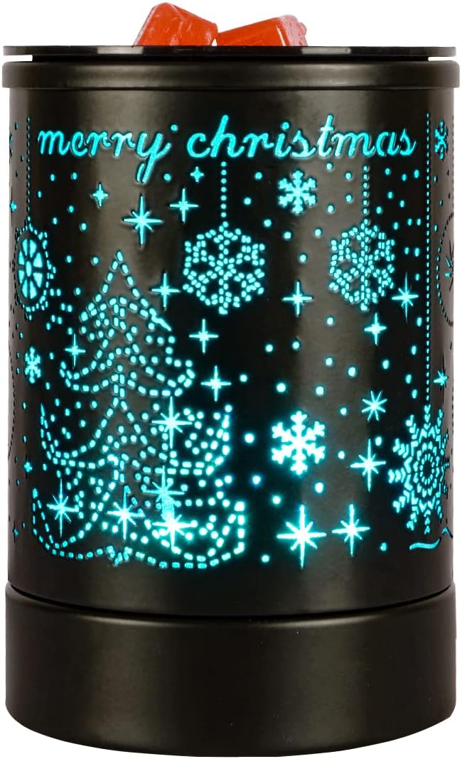 Christmas Wax Warmer Black Wax Melter for Scented Wax Fragrance Electric Oil Melter Cube Tart Burner for Home Decor