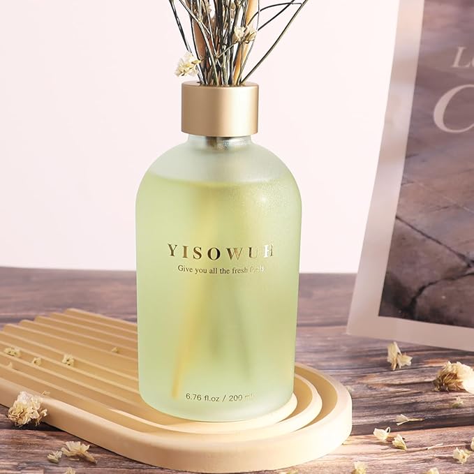 Reed Diffuser - Jasmine Lily&Osmanthus 6.76 oz（200ml） 2 Packs Flower Essential Oil Reed Diffuser Set with 16 Sticks - Long Lasting Fragrance for Home Bedroom Bathroom Room Shelf Decor