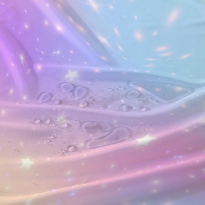 AILONEN Sparkling Stars Shower Curtain, Rainbow Shining Stars Cloth Bath Curtain Set for Girls Teens Kids Rainbow Lover,Fantasy Gradient Shower Curtain Liner,60" W*72" H