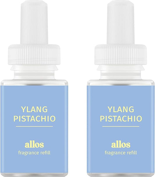 Pura and Allos - Fragrance Refill for Smart Home Air Diffusers - Aromatherapy Scents for Home - up to 120-Hours of Premium Fragrance per Vial - 2 Pack - Ylang Pistachio (Calm)