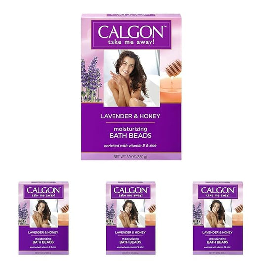 Calgon Ultra-Moisturizing Bath Beads, Lavender & Honey, 30 oz (Pack of 4)