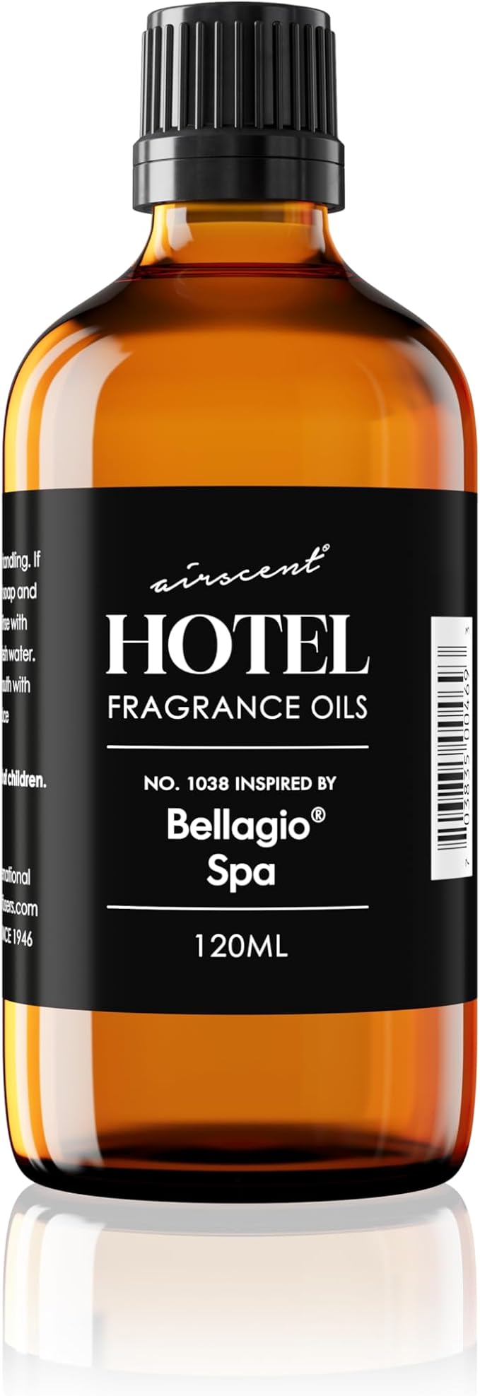 AirScent Hotel Diffuser Oil Inspired by The Bellagio Spa Scent - Premium Fragrance Oil No. 1038 for Ultrasonic and Waterless Diffusers and Crafting - 120 mL, 4 fl oz Glass Bottle with Dropper