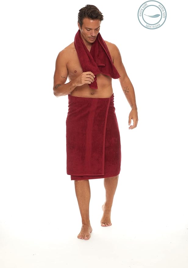 HOMELOVER 6 Piece Towel Set - 100% Organic Cotton, 2 Bath Towels, 2 Hand Towels, 2 Washcloths - 500 GSM, Hotel & Spa Quality, Soft, Quick Dry, Highly Absorbent Bathroom Essentials (Berry Red)