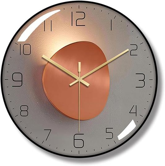 Ergocar Wall Clock, Art Deco Wall Clock, Non-Ticking Silent Modern Metal Wall Clock, Suitable for Living Room, Bedroom, Office,Study Room