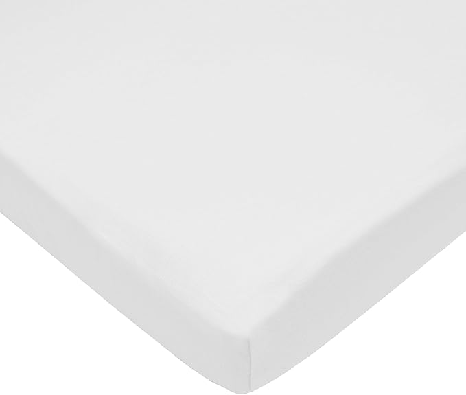 TL Care 100% Natural Cotton Jersey Knit 18" x 36" Cradle/Bassinet Sheet - Fitted, White, Soft Breathable, for Boys and Girls