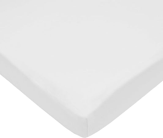 TL Care 100% Natural Cotton Jersey Knit 18" x 36" Cradle/Bassinet Sheet - Fitted, White, Soft Breathable, for Boys and Girls