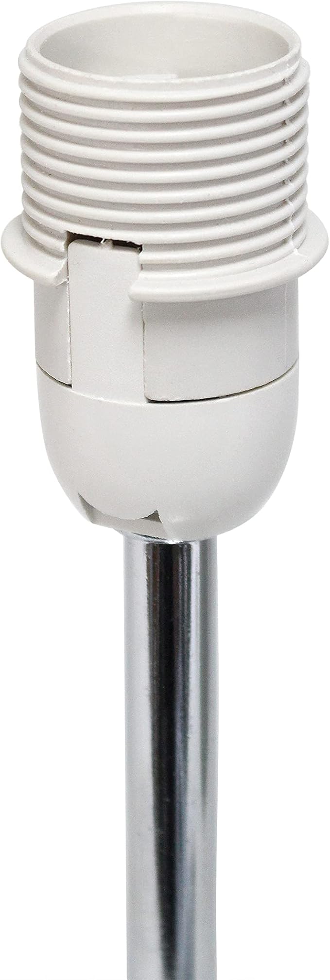 Simple Designs LT2007-WHT-LB Basic Chrome Mini Table Lamp for Living Room, Nightstand, Desk, Countertop, White, with Feit LED Bulb Included