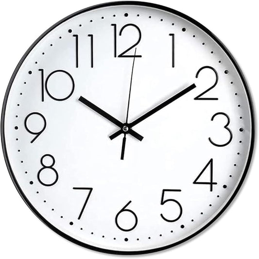 Wall Clock Silent & Non Ticking Modern Quartz Battery Operated Digital Quiet Sweep Office/Home/School/Kitchen Decor Clocks 9 Inch Frame