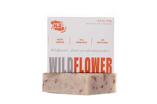Wildflowers Organic Soap Bar - Made in USA - All Natural Bath Soaps for All Skin Types - Plant Based, Cold Process and Handmade