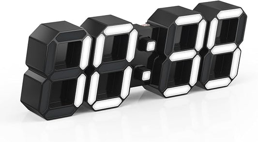 EDUP HOME 4.9" 3D LED Digital Clock with Nightlight, Remote Control, Snooze Alarm, Adjustable Brightness, USB Powered, 12/24 Hour/Temperature/Time/Date Display, Modern Desktop Wall Clock
