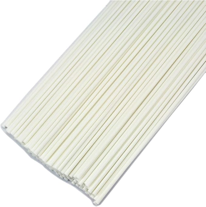 50pcs Fibre Reed Diffuser Sticks, DIY Home Fragrance Scented Oil Sticks (10" x 4mm, White)