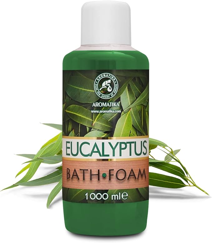 Bath Foam with Eucalyptus Essential Oil - 34 Fl Oz (1000ml) - Body Care - Good Sleep - Beauty - Bathing - Body Care - Wellness - Relax - Aromatherapy - Spa - Bubble Baths