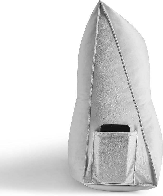 Wedge Pillow Headboard - Bed Wedge Pillow for Headboard - Large & Versatile Triangle Cushion Reading Support Pillow, King - 76", Gray