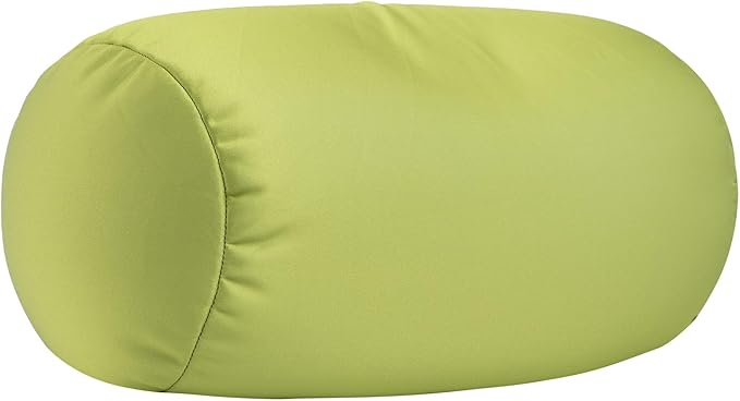 Microbead Body Pillow, Tube Microbead Bolster Bean Smooth Cool Pillow Neck Cervical Roll Pillow for Sleeping 7 x 12Inch Throw Travel Pillow (Olive Green)