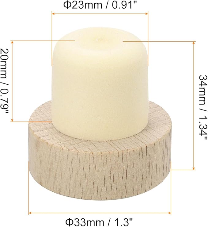 uxcell 8Pcs T-shaped Stoppers, 0.91inch Dia Cork Wine Stopper Reusable Wine Bottle Corks Sealing Plug for Wine Beer Beverage Bottle Crafts, Wood Color