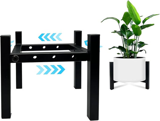 Mini 4Legs Adjustable Metal Plant Stand for 5"-10" Plant Pot – Indoor & Outdoor (Black, 1 Pack)