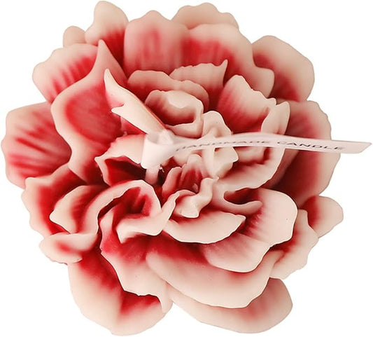 Carnation Flower Shaped Scented Candle,Handmade Aroma Soy Wax Decorative Candle for Table Photo Prop Birthday Gift,Prefect for Meditation Stress Relief Mood Boosting Bath Yoga (Red)