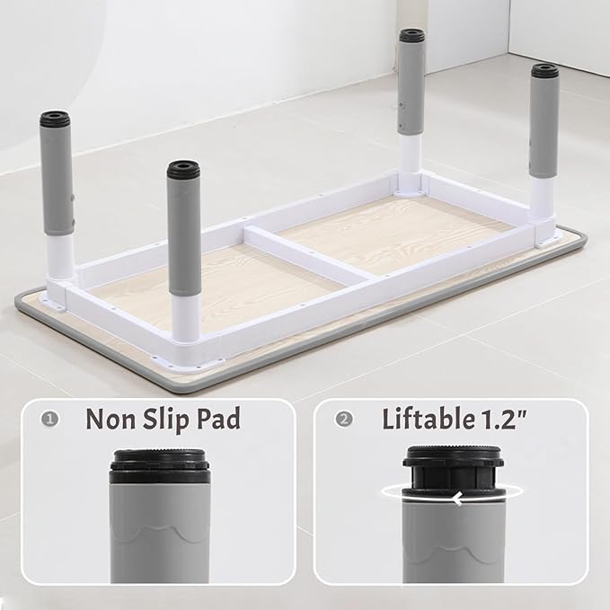 Kids Table and 6 Chair Set - Height Adjustable, Multifunctional Desk, Ergonomically Designed Chairs, Max 300lbs, for Ages 2-10, Classroom, Daycares, Home