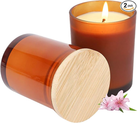 2pcs Scented Candles Natural Soy Candle for Home Large Glass Jar Candles 8oz Single Wick Candle Over 50 Hours of Burn Time for Creating Relaxing Ambience & Holiday Gifting（Floral + Fruity）