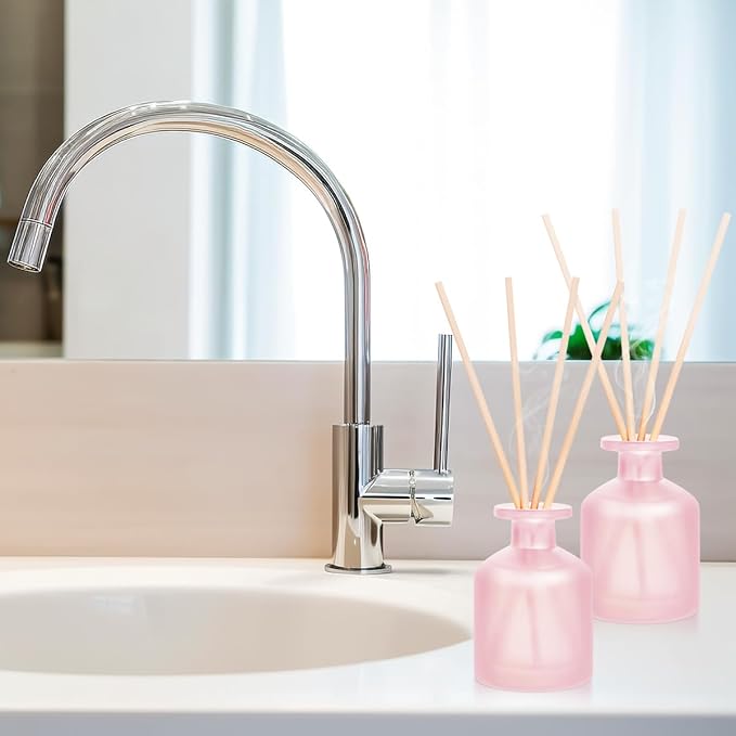 Reed Diffuser - Ebony Rose 3.38oz (100ml) 1 Pack Essential Oil Reed Diffuser Set with 8 Sticks, Long Lasting Fragrance for Home, Bathroom, Bedroom, Room, Decor