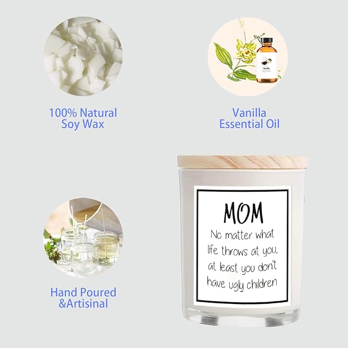Gifts for Mom from Daughter Son, Funny Birthday & Mothers Day & Thanksgiving & Christmas Gifts(Vanilla)