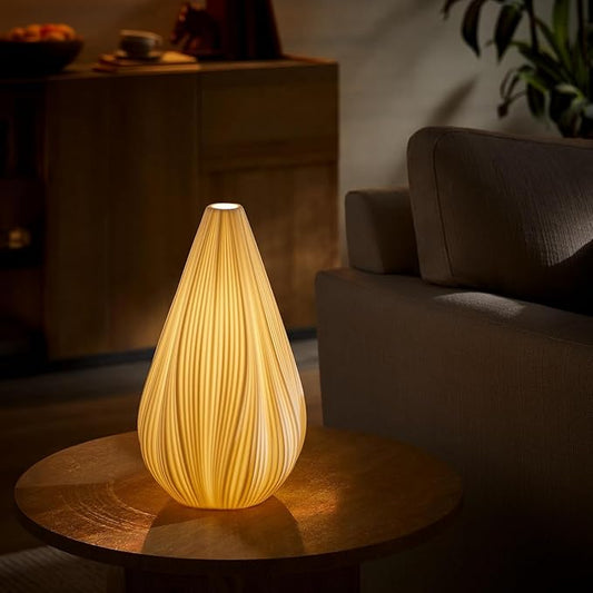 RONDURE 12.5" Modern Table Lamp, Modern Bedside Lamps for Bedroom, Living Room and Nightstand, White Translucent Ceramic Shade, Warm Ambient Lighting, Home Decor