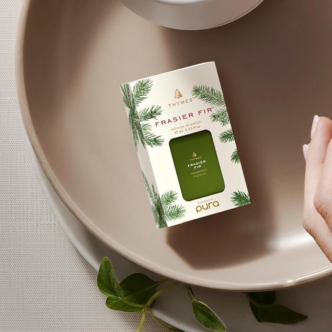 Thymes Pura 4 Diffuser Kit - Smart Home Fragrance Diffusers for Home - Includes Pura Air Freshener Device + 2 Pura Refills (Frasier Fir)