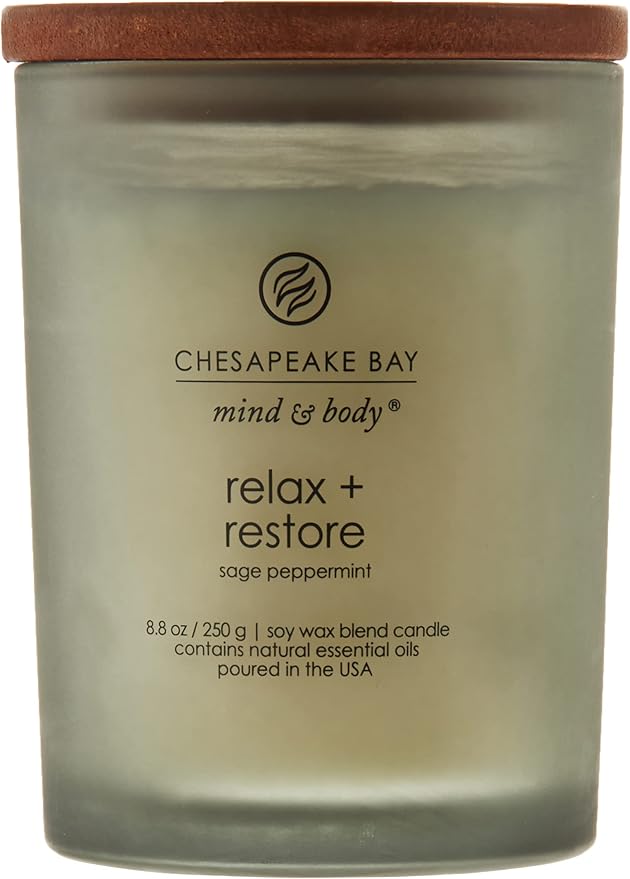 Chesapeake Bay Candle Scented Candle Relax + Restore (sage peppermint) Medium Jar