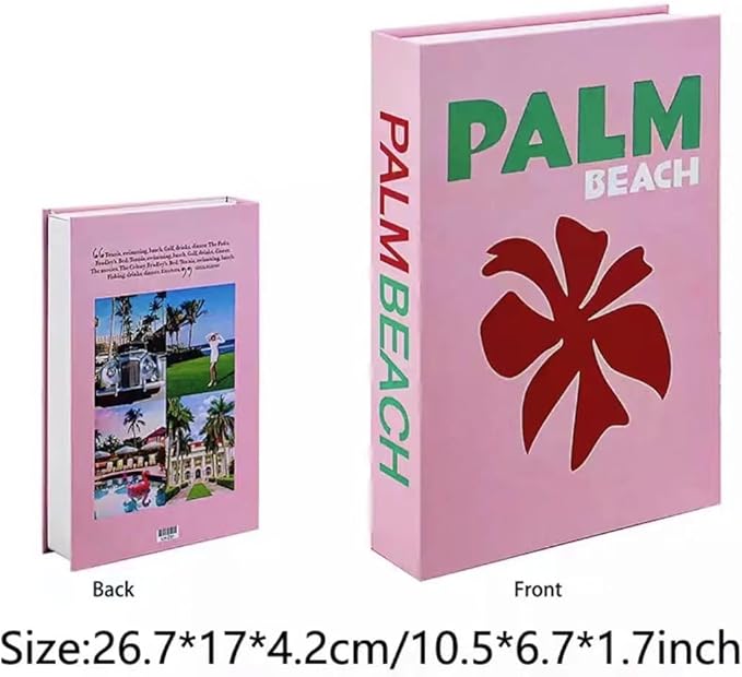 Preppy Room Decor Aesthetic Coffee Table Books Decor Preppy Books Miami Book Ddecorative Books for Home Decor Set of 3 Fake Books for Decoration (Red)