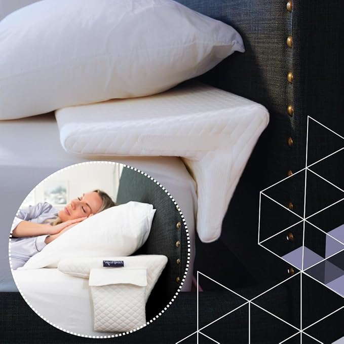 Bed Wedge Pillow for headboard Mattress Gap DuoWedge lux. (White, Cal-King 72") The Perfect Filler for Gaps up to 7"