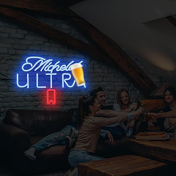 Beer Neon Sign for Wall Decor Dimmable Beer Neon Signs Bar Led Sign Neon Sign for Man Cave Light Up Sign for Bedroom Home Bar Shop Pub Bistro Party Hotel Game Room Decor Gifts