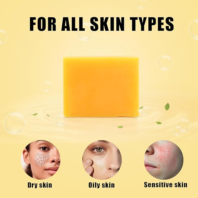 3 Pack Turmeric Soap Bar for Face & Body Cleanser, Organic Turmeric Soap, Smooth Skin and Moisturizing, All Natural Tumeric Soap, Handmade Turmeric Face Soap Ginger Soap, 3.53oz × 3