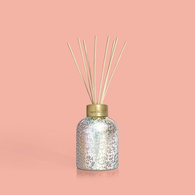 Capri Blue Reed Diffuser - Reed Diffuser Set Includes Scented Oil, Sticks, and Mercury Iridescent Glass Bottle - Home Decor Room Fresheners - Volcano (5.7 fl oz)