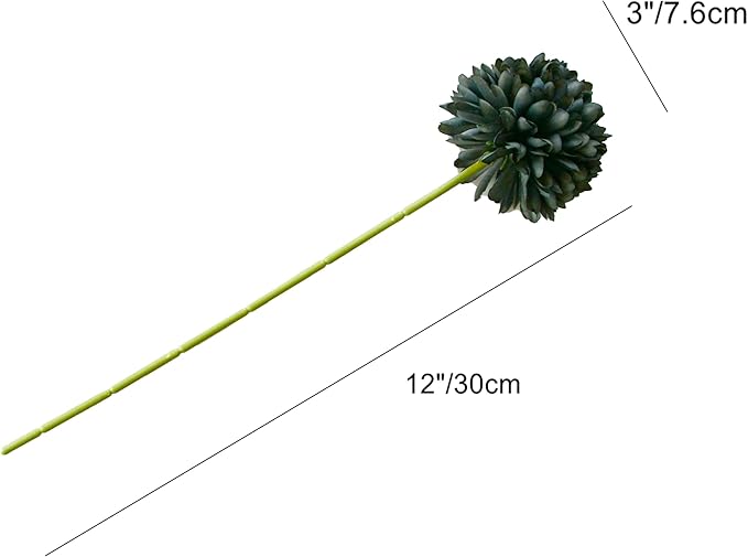 Mandy's Dark Grey Artificial Ball Chrysanthemum 12 Stems Faux Flowers with Bendable Stems for DIY Wedding Centerpiece Fall Decor Home Arrangements