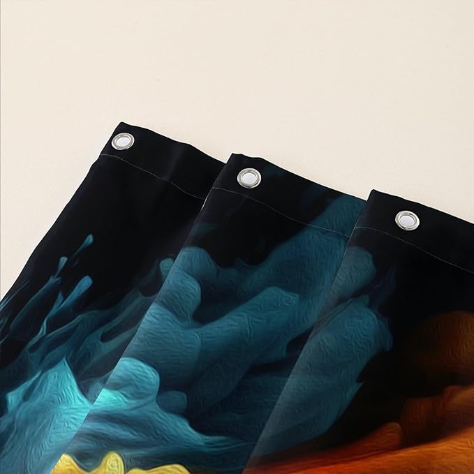 AILONEN Sugar Skull Shower Curtain for Bathroom,Romantic Colorful Smoky Skull Bath Curtain,Watercolor Skull Skeleton Decoration Bathroom Waterproof Shower Curtain with 12 Plastic Hooks, 60" W*72" H