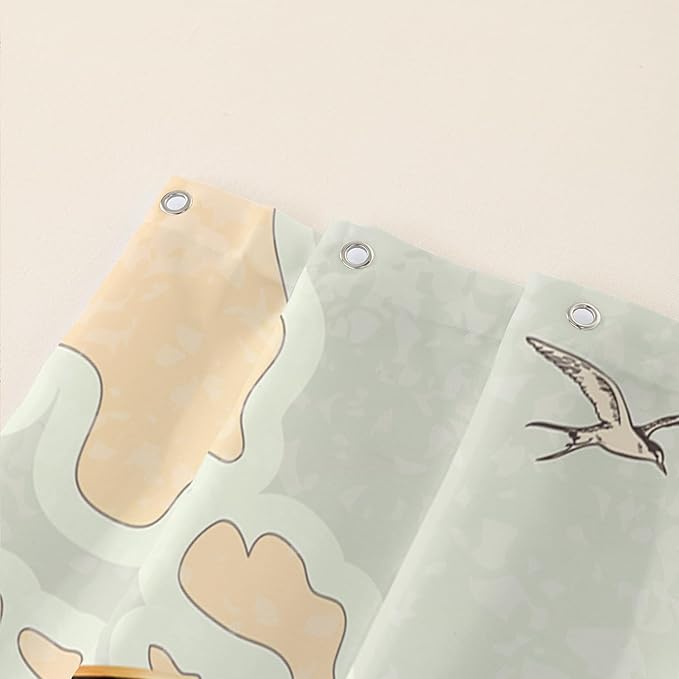 AILONEN Cute Dinosaur Shower Curtain,Ocean Map Nautical Pirate Dinosaur Bath Curtain,Boys Exploring Captain Dinosaur Decoration Kids Curtain with 12 Plastic Hooks,Waterproof 48" W*72" H