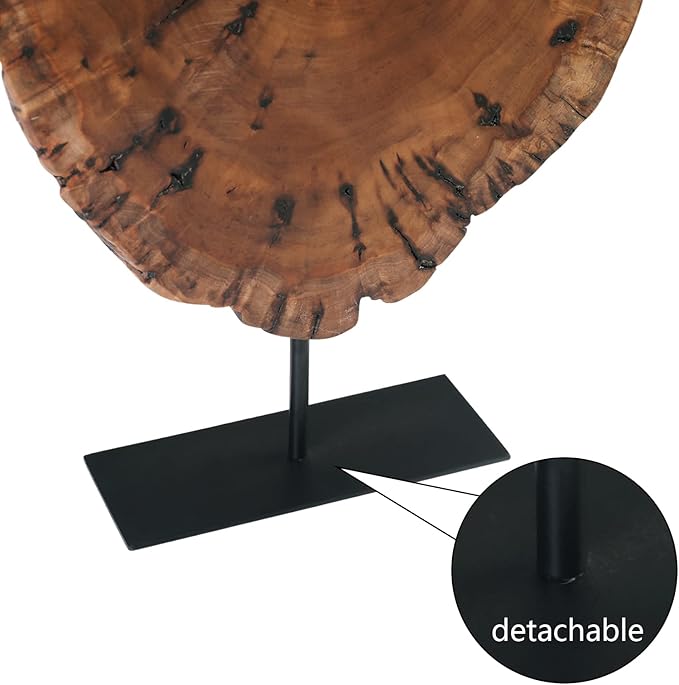 WELLAND Irregular Date Tree Sculpture, Wood Tabletop Sculpture Collectible Decoration for Home Office Decor, Approximate Size Over 7.87 x 7.87 x 1.57 Inches
