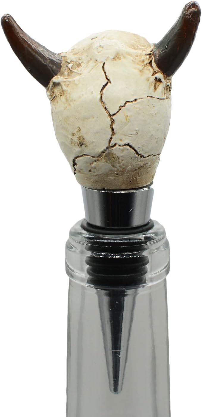Wine Bottle Stopper Horned Demon Devil Skull Decor Beverage Wine Cork for Man Housewarming Gift,Christmas,Thanksgiving