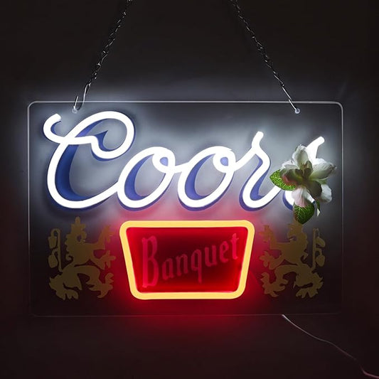 JFLLamp Beer Neon Signs for Wall Decor Crs Banquet Neon Lights for Bedroom Led Signs Suitable for Dormitory Man Cave Christmas Gift