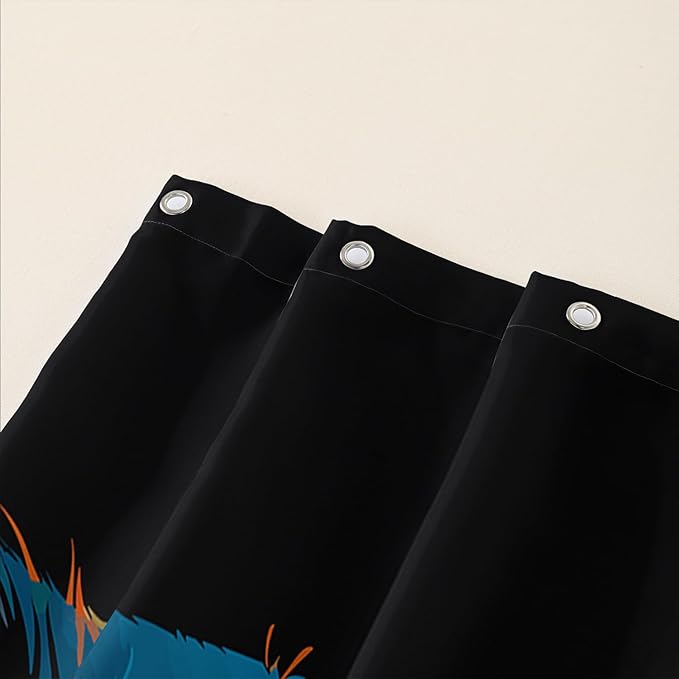 AILONEN Black Cat Shower Curtain,Wildlife Cat Bath Curtain for Adults,Animal Theme Polyester Waterproof with 12 Plastic Hooks 72" W*84" H